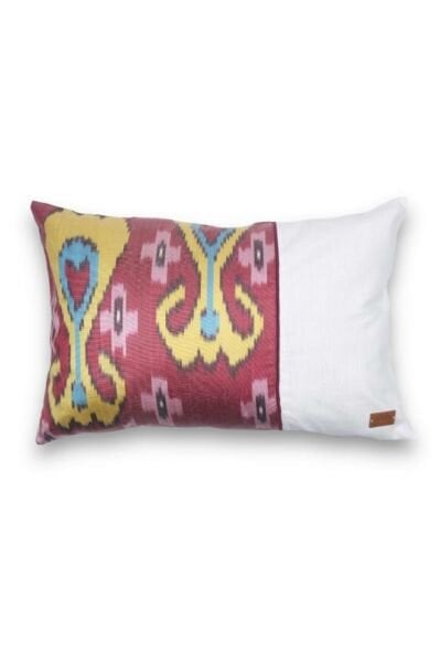 Tashkent Burgendy İkat Dekoratif Yastık Kılıfı 60*40