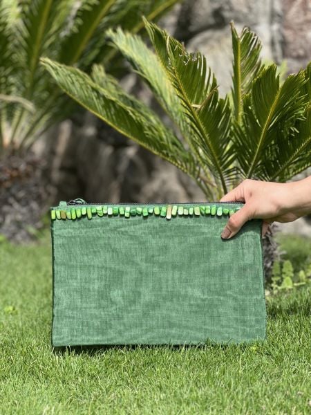 YEŞİL CLUTCH ÇANTA