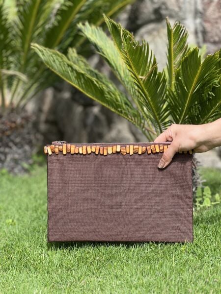 KAHVE CLUTCH ÇANTA