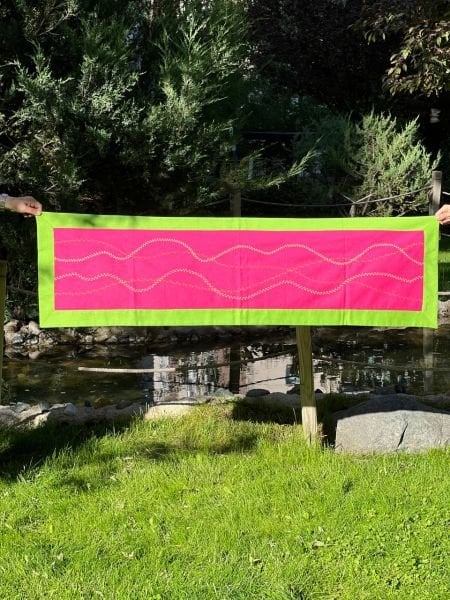 DUCK DEKORATİF RUNNER PEMBE-YEŞİL