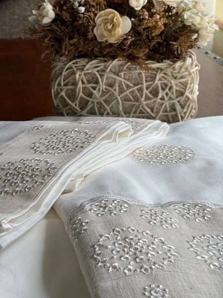 NEVRESİM TAKIMI FİSTOLU PAMUK SATEN-ÇİFT KİŞİLİK