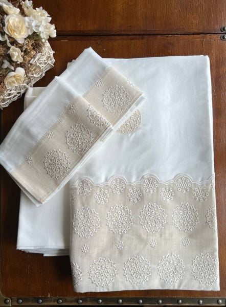 NEVRESİM TAKIMI FİSTOLU PAMUK SATEN-ÇİFT KİŞİLİK