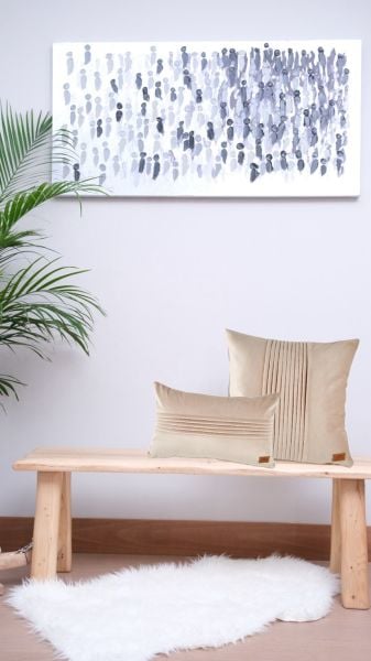 London Krem 2'li Dekoratif Yastık Kılıfı Seti