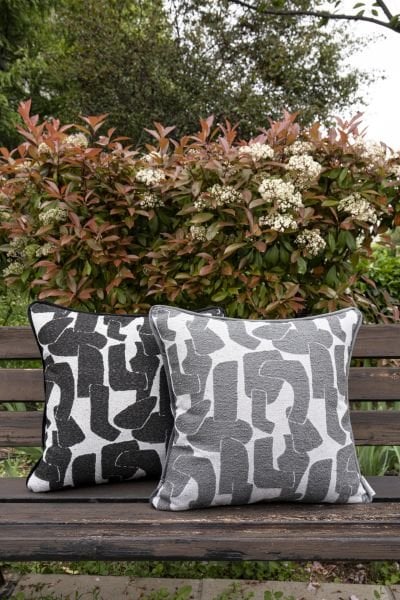 KOMBİN 2'Lİ Pattern Serisi Siyah ve Gri Dekoratif Yastık Kılıfı