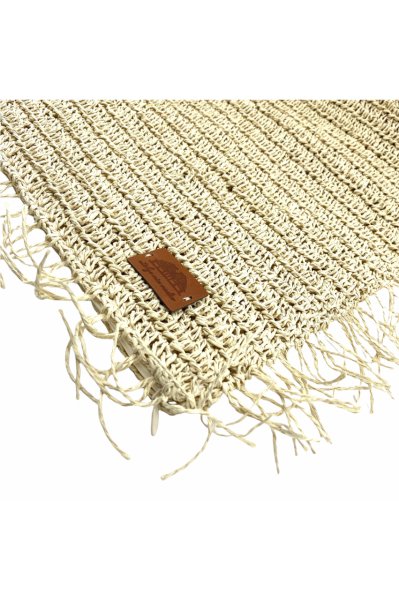 Bali Krem Kare Dekoratif Yastık Kılıfı