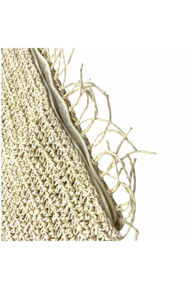 Bali Krem Kare Dekoratif Yastık Kılıfı