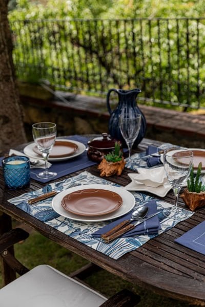 Foça Serisi 2'li Servis Peçete Seti, 4 Parça Denim